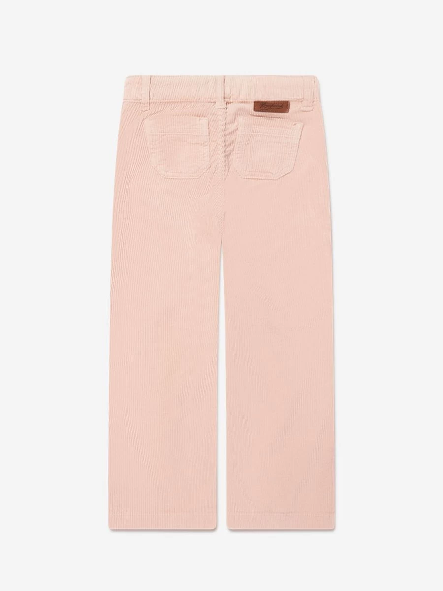 Bonpoint Girls Junon Wide Leg Trousers in Pink - High Waist Comfortable Casual Pants for Toddlers and Kids