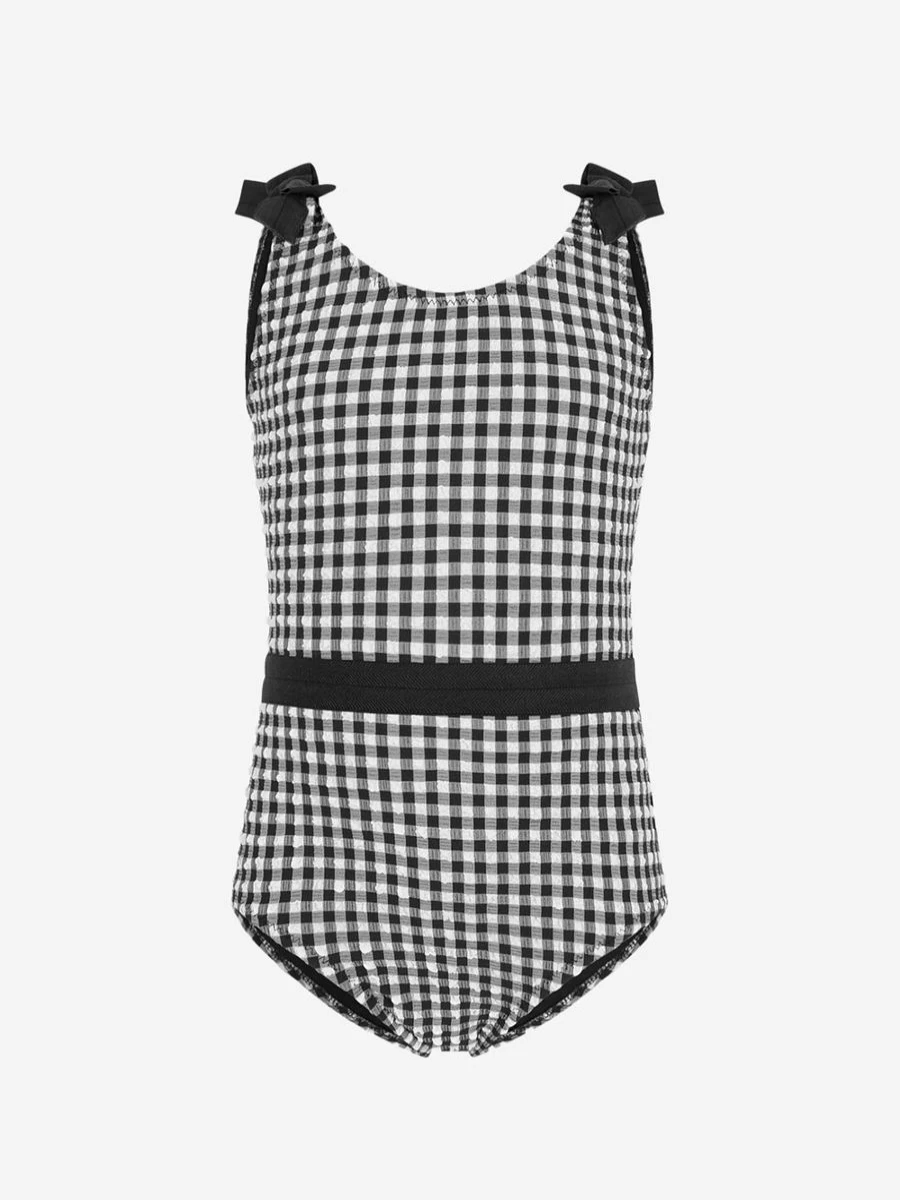 "Nessi Byrd Teen Girls Gingham Print Swimsuit - Stylish Two-Piece Bathing Suit for Teens"