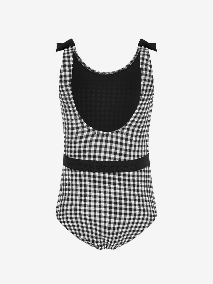 "Nessi Byrd Teen Girls Gingham Print Swimsuit - Stylish Two-Piece Bathing Suit for Teens"