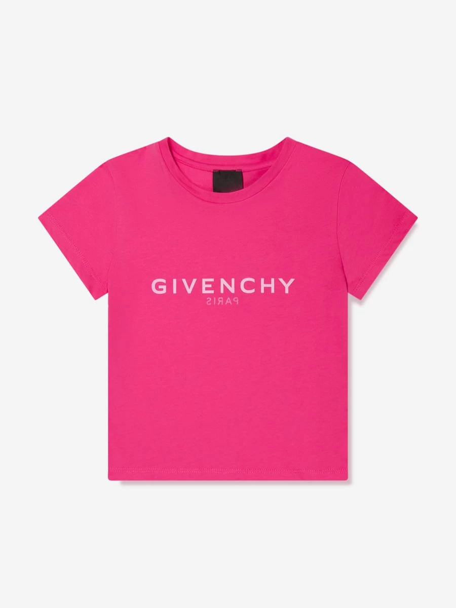 Givenchy Girls Pink Logo T-Shirt | Designer Cotton Tee for Kids
