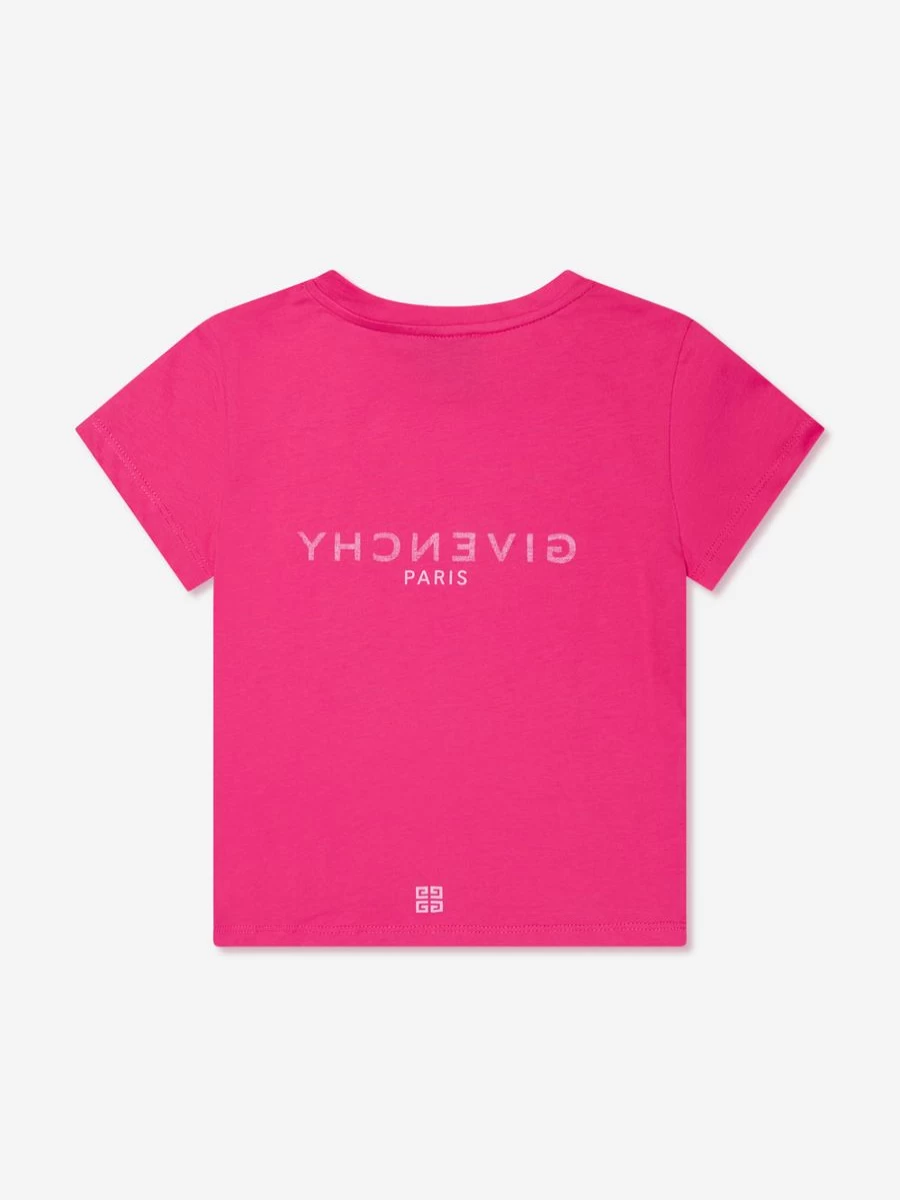 Givenchy Girls Pink Logo T-Shirt | Designer Cotton Tee for Kids