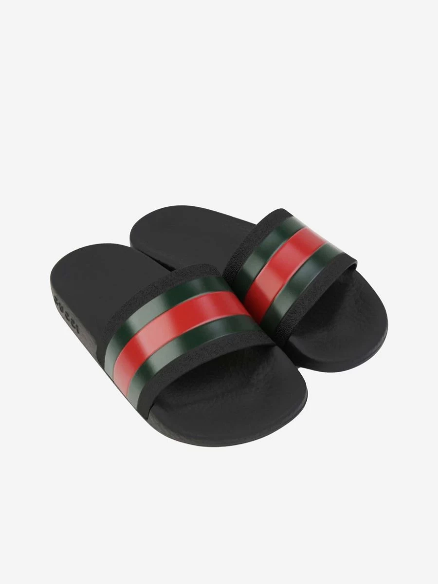 Gucci Kids Teen Web Stripe Sliders - Stylish & Comfortable Slide Sandals for Teens
