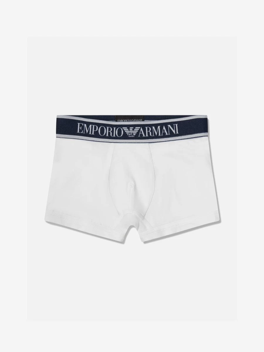 Emporio Armani Boys 2-Pack Navy Boxer Shorts Set - Premium Cotton Underwear