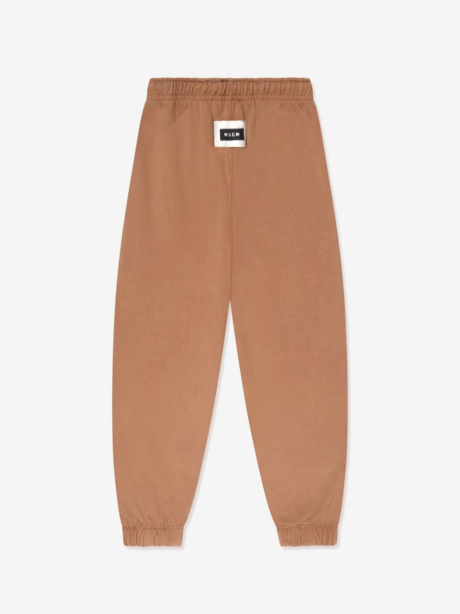 MSGM Boys' Beige Branded Joggers for Kids