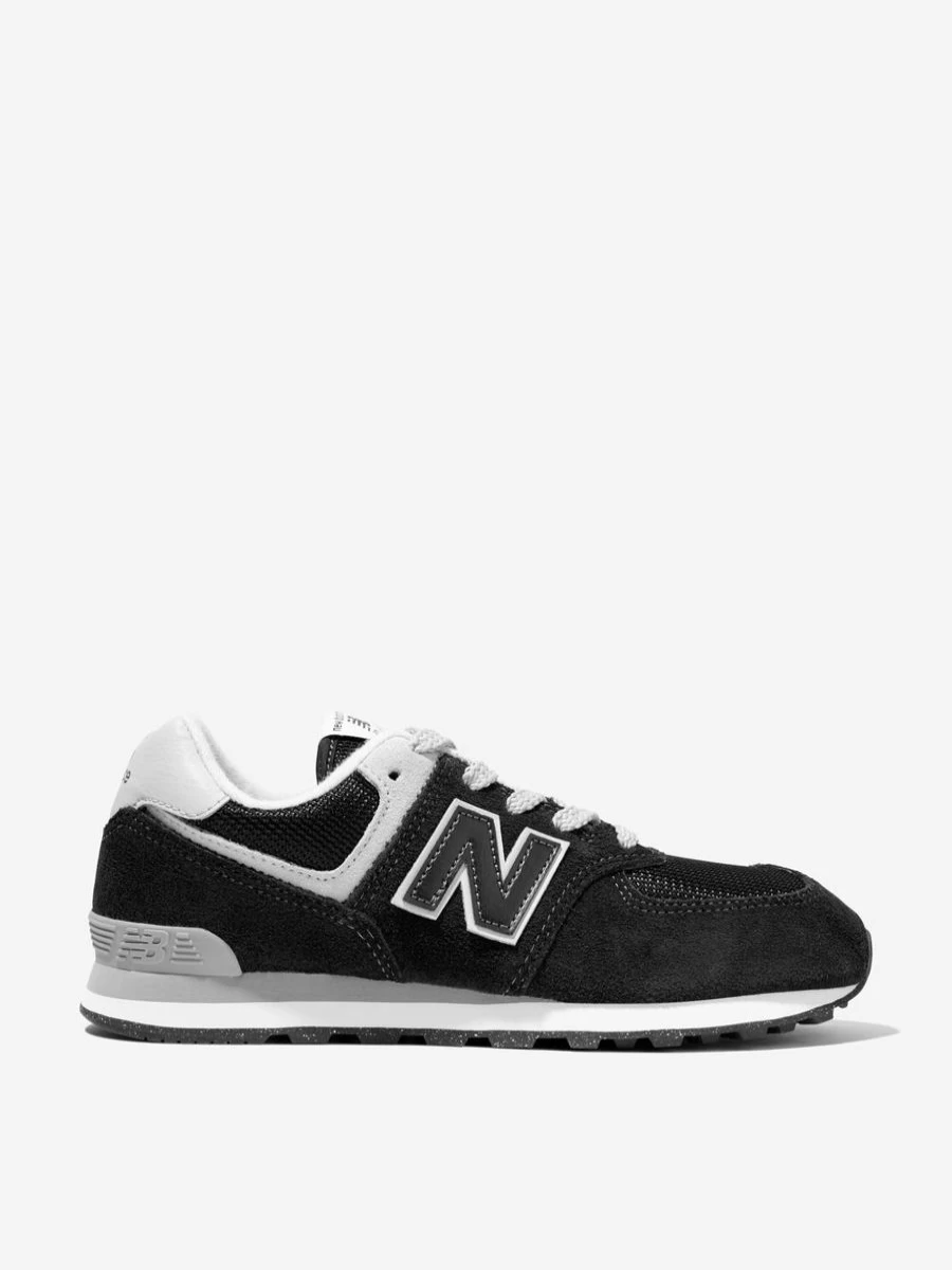 New Balance 574 Black Lace-Up Logo Trainers for Girls - Kids' Sneakers | Childsplay Clothing