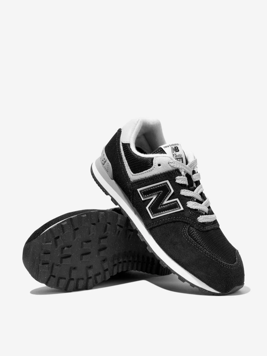 New Balance 574 Black Lace-Up Logo Trainers for Girls - Kids' Sneakers | Childsplay Clothing