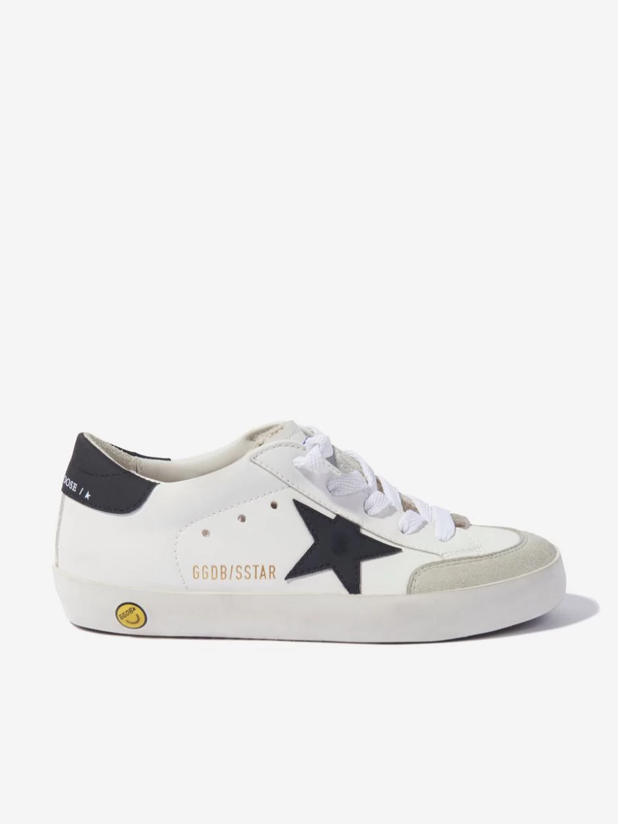 Golden Goose Kids Boys White Leather Super Star Bio Based Sneakers