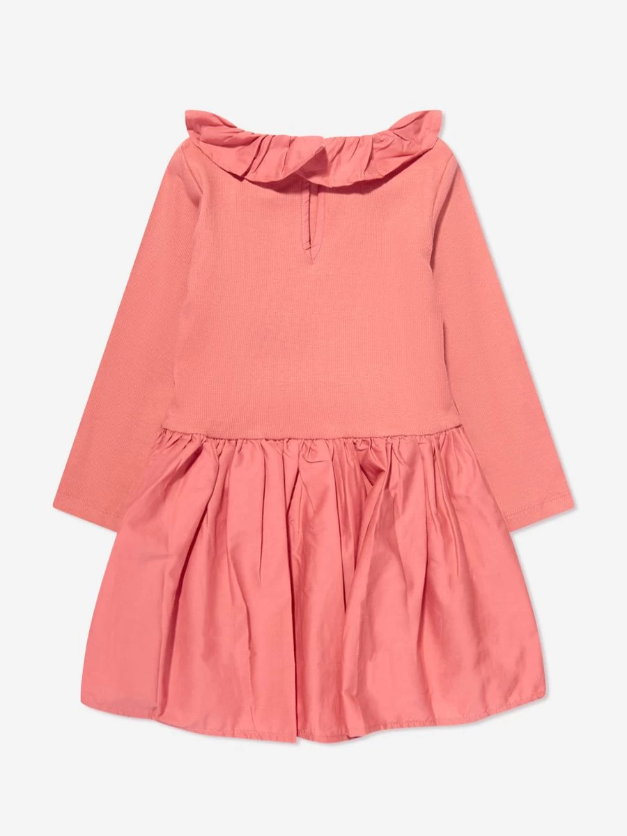 Molo Baby Girls Pink Ruffle Collar Dress - Soft & Stylish Toddler Outfit