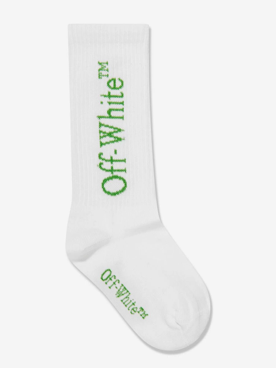 Off-White Girls' Arrow Print White Socks for Kids
