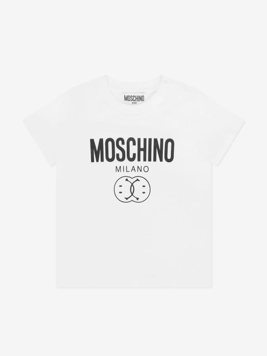 Moschino Kids Baby Boys White Milano Logo T-Shirt