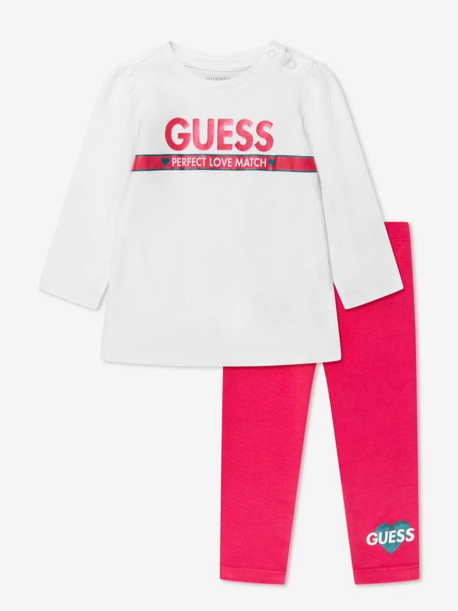 Guess Girls' White Leggings Set for Baby & Toddler - Soft & Comfortable