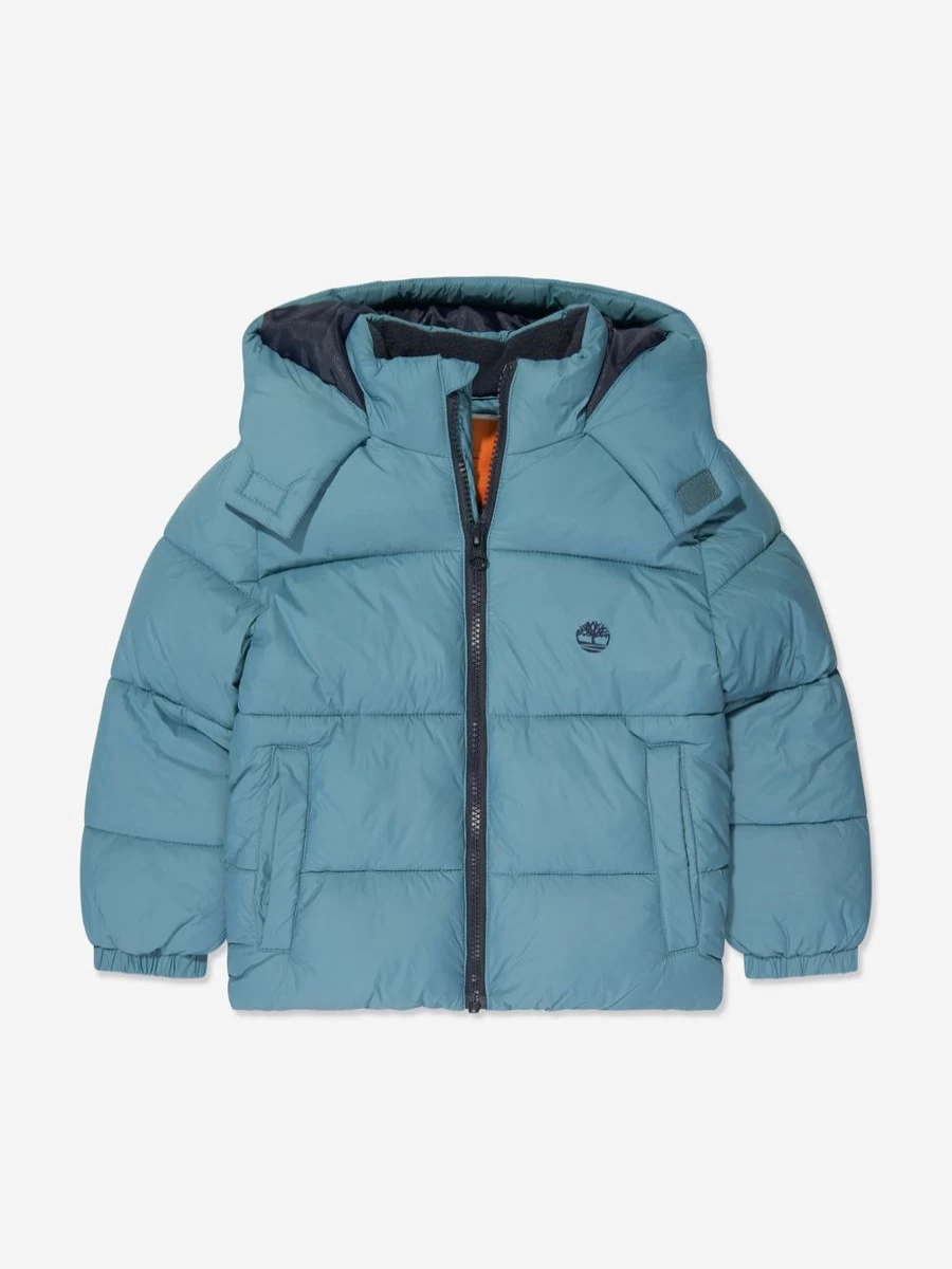 Timberland Boys' Blue Puffer Jacket – Lightweight Winter Coat for Kids