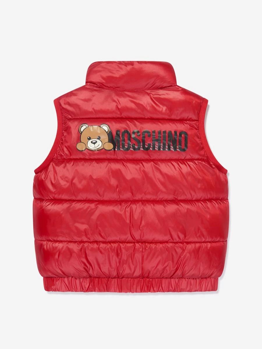 Moschino Boys Red Padded Gilet for Kids - Warm Winter Vest