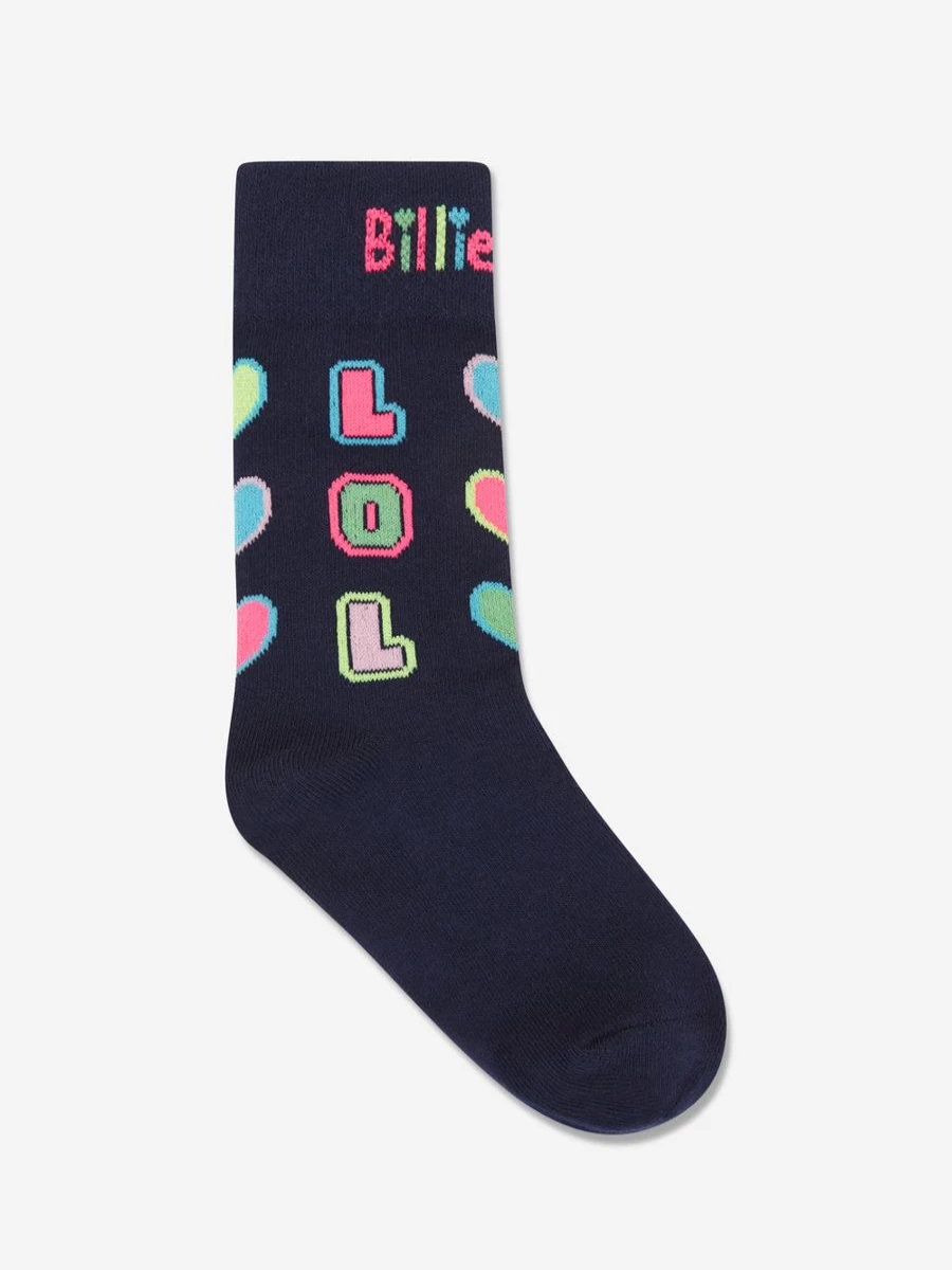 Billieblush Navy Lol Socks for Girls - Stylish & Comfortable Knee-High Socks