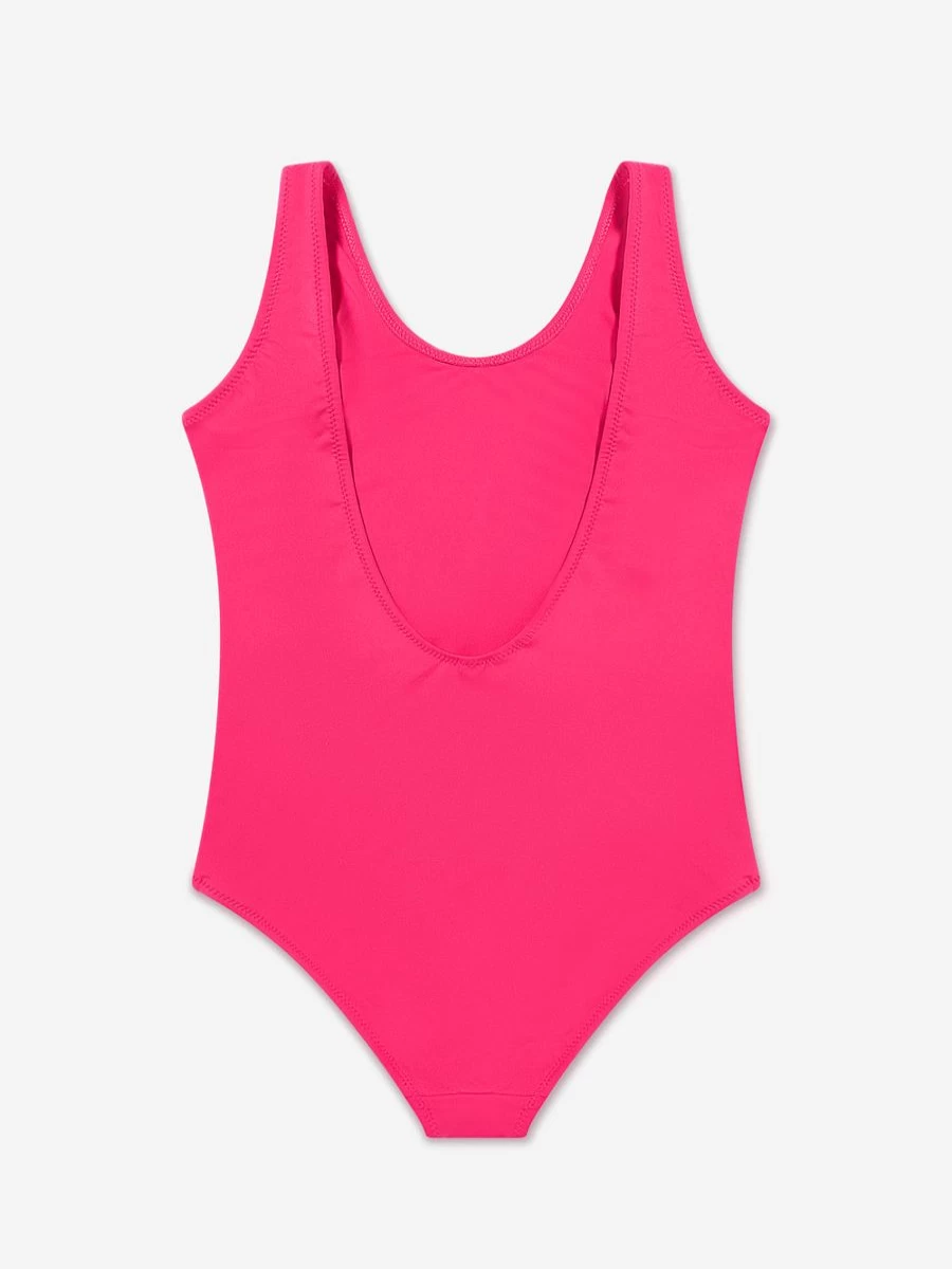 Calvin Klein Jeans Girls Pink Logo One-Piece Swimming Costume