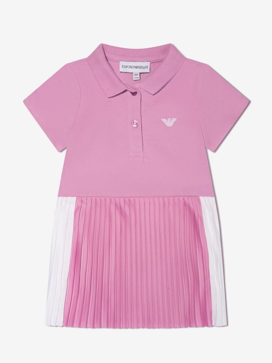 Emporio Armani Baby Girls Pink Pleated Dress
