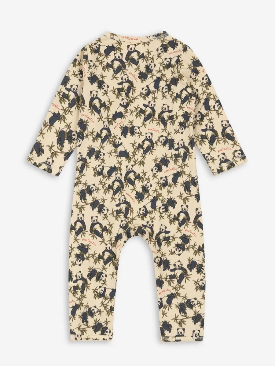 Konges Slojd Girls' Multicolored Baby Panda Romper - Cute Animal Print Jumpsuit
