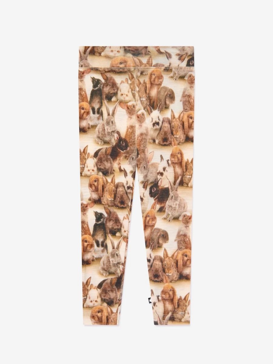 Molo Boys' Beige Rabbit Print Leggings for Kids