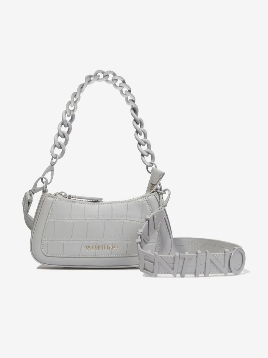 Valentino Girls Grey Surrey Shoulder Bag 31.9cm Fashion Handbag for Teens