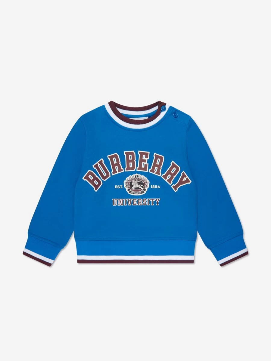Burberry Kids Baby Boys Blue Mini College Sweatshirt