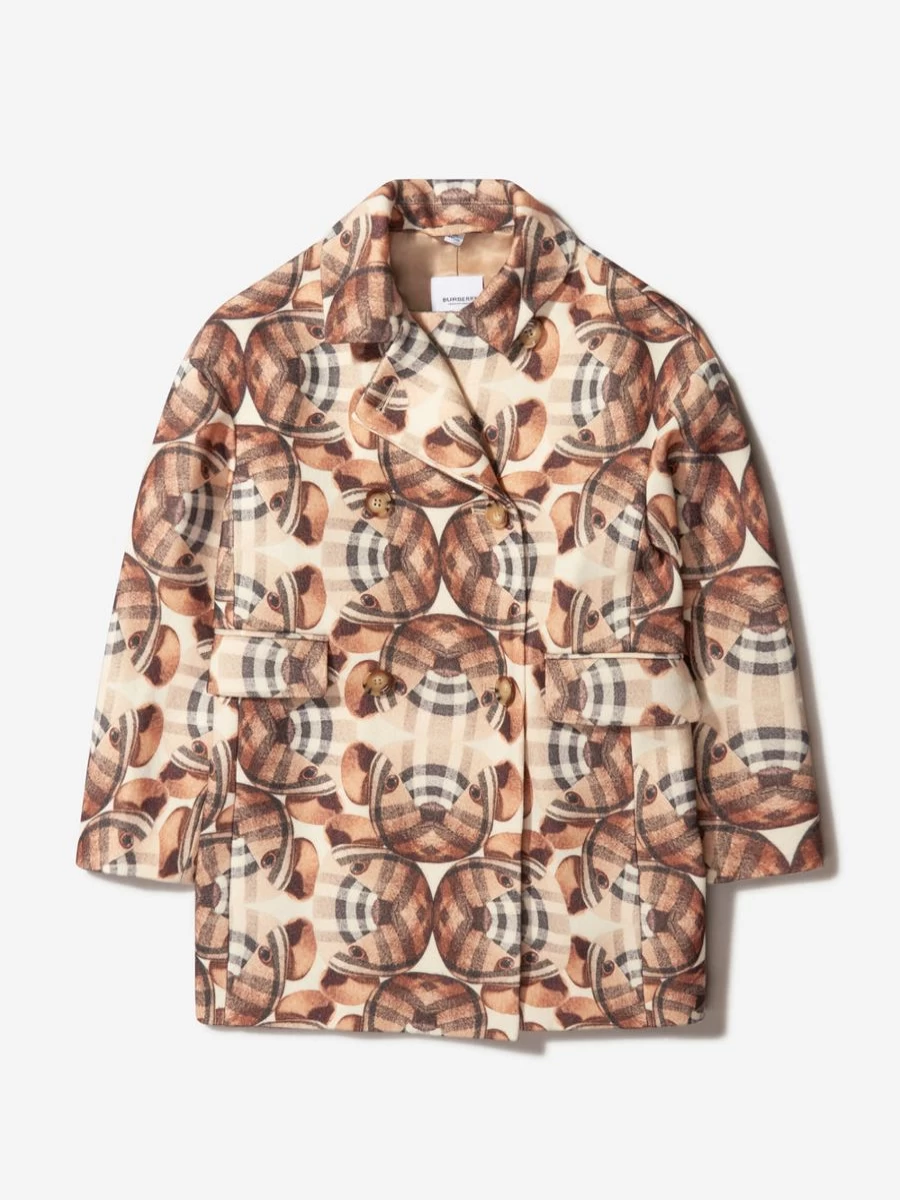 Burberry Kids Girls Bear Print Winter Coat - Cute & Warm Outerwear for Girls