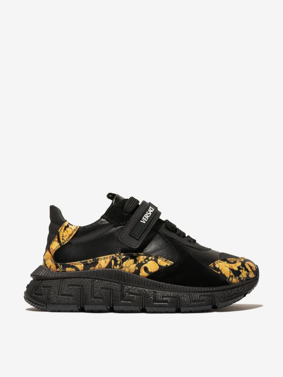Versace Boys Black Barocco Kids Trainers