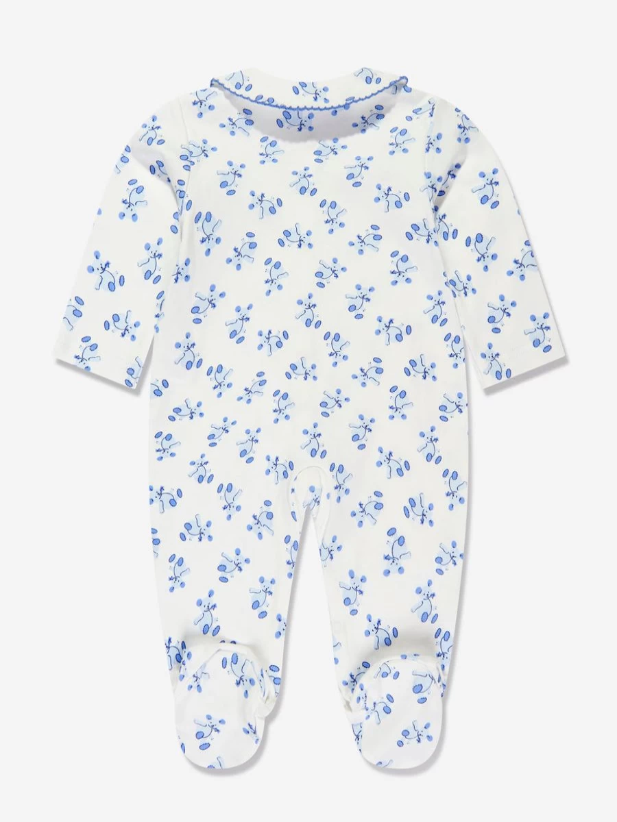 Rachel Riley White Teddy Bear Babygrow for Boys - Soft & Comfortable Newborn Romper