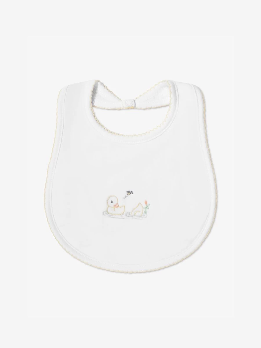 Magnolia Baby Vintage Duckies Embroidered White Bib for Newborns and Infants