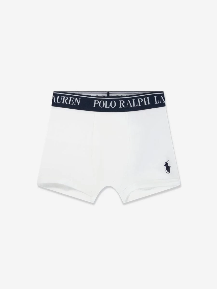 Ralph Lauren Boys' 3-Pack White Boxer Shorts Set for Kids