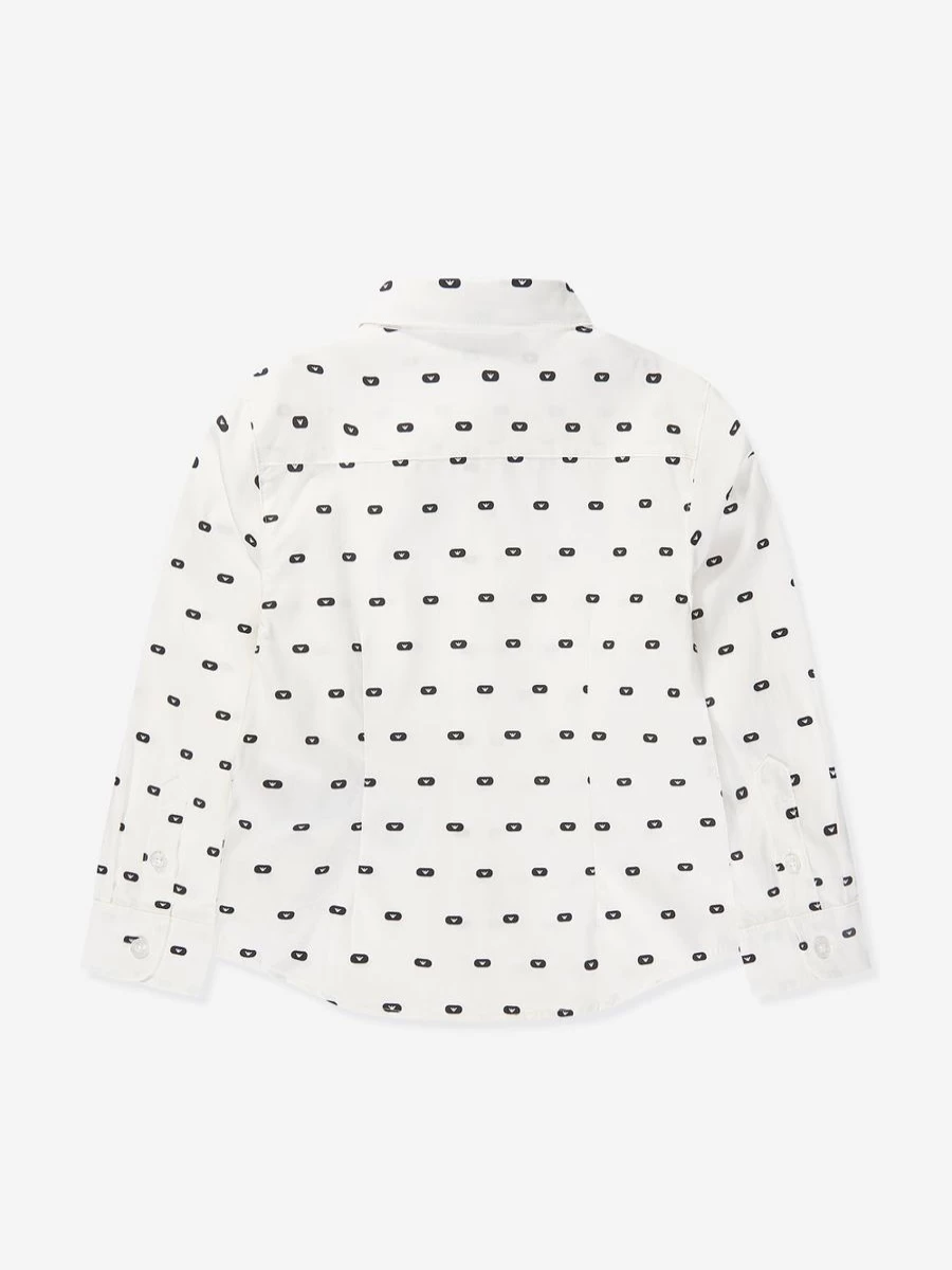 Emporio Armani Boys White Logo Shirt for Kids - Classic Branded Tee
