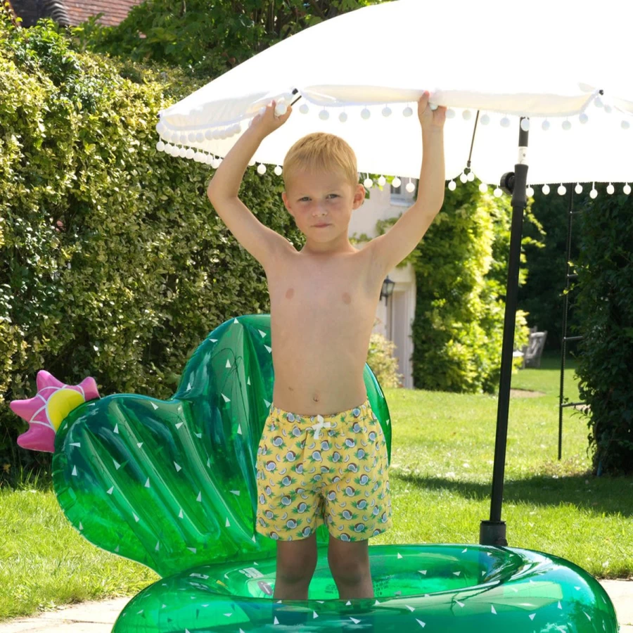 Rachel Riley Boys' Yellow Coconut Swim Shorts - Quick Dry Beach Shorts for Kids