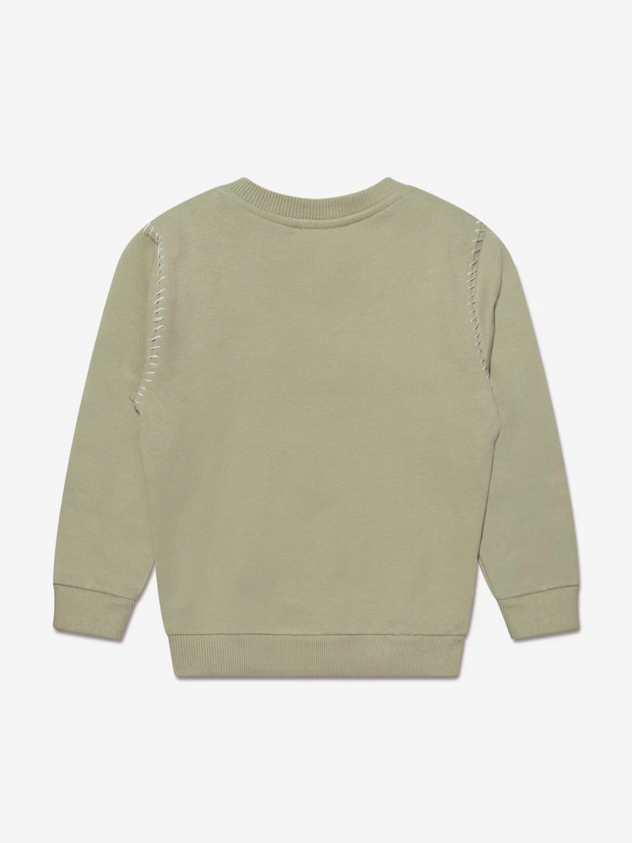 Balmain Teen Green Logo Sweatshirt for Kids - Stylish Cotton Pullover Hoodie