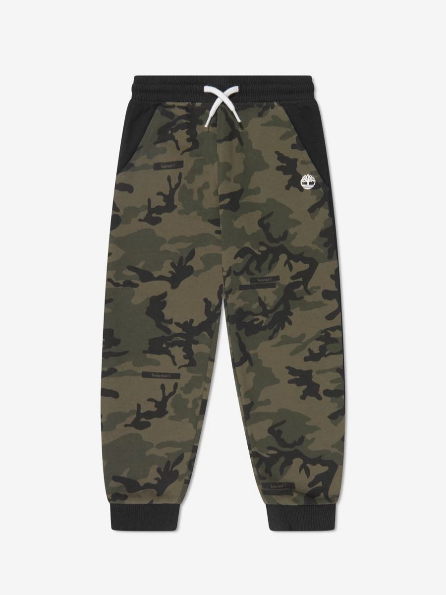 Timberland Baby Boys Green Camouflage Joggers - Comfortable Casual Pants for Toddlers