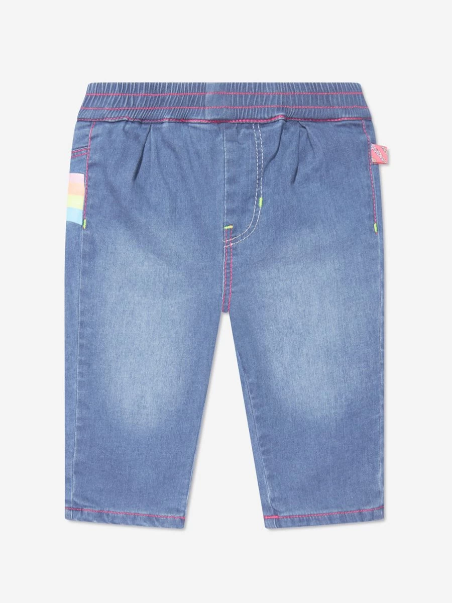 Billieblush Baby Girls Blue Pull On Jeans - Soft Comfort Stretch Denim Pants