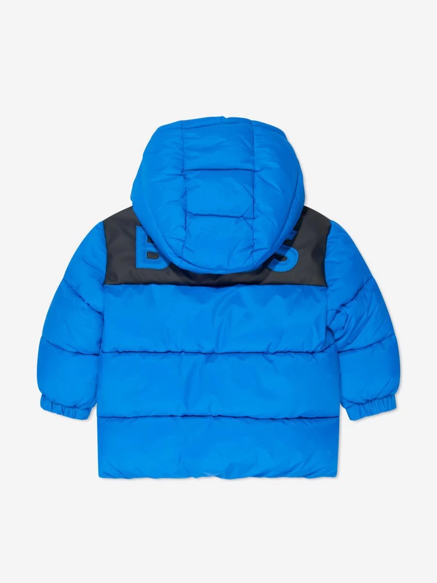 BOSS Boys' Blue Puffer Jacket – Warm Winter Coat for Toddlers & Kids