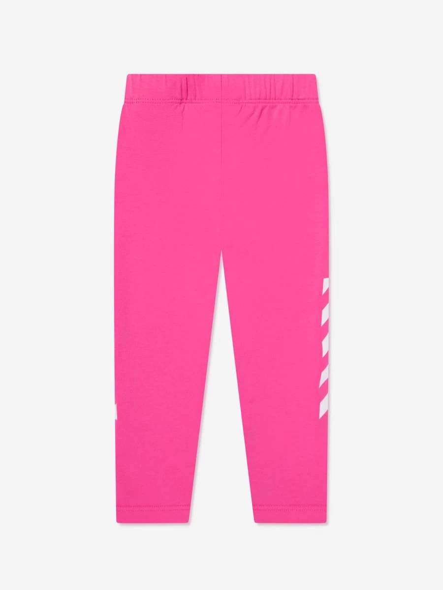 Off-White Baby Girls Pink Helvetica Diagonal Print Leggings
