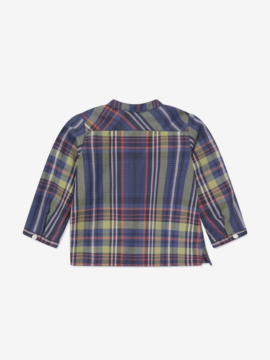 Bonpoint Boys Navy Tartan Shirt - Classic Polisson Style for Baby & Toddler