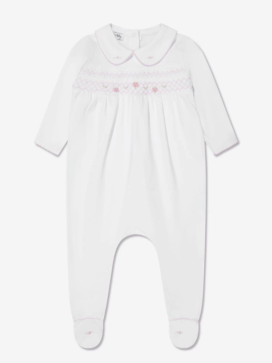 Magnolia Baby Girls Pink Smocked Collar Babygrow - Elegant & Comfortable Outfit
