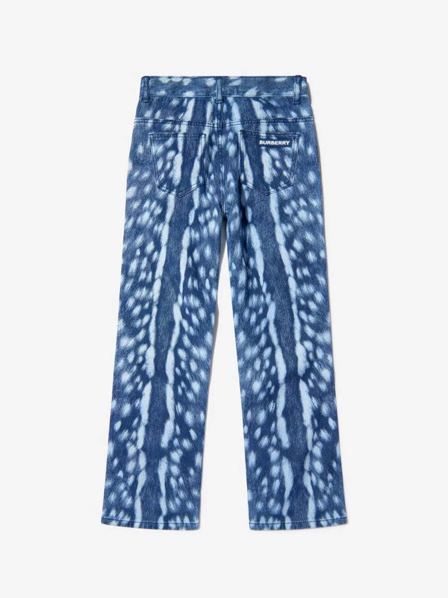 Burberry Kids Girls Cotton Deer Print Woven Trousers for Comfort and Style