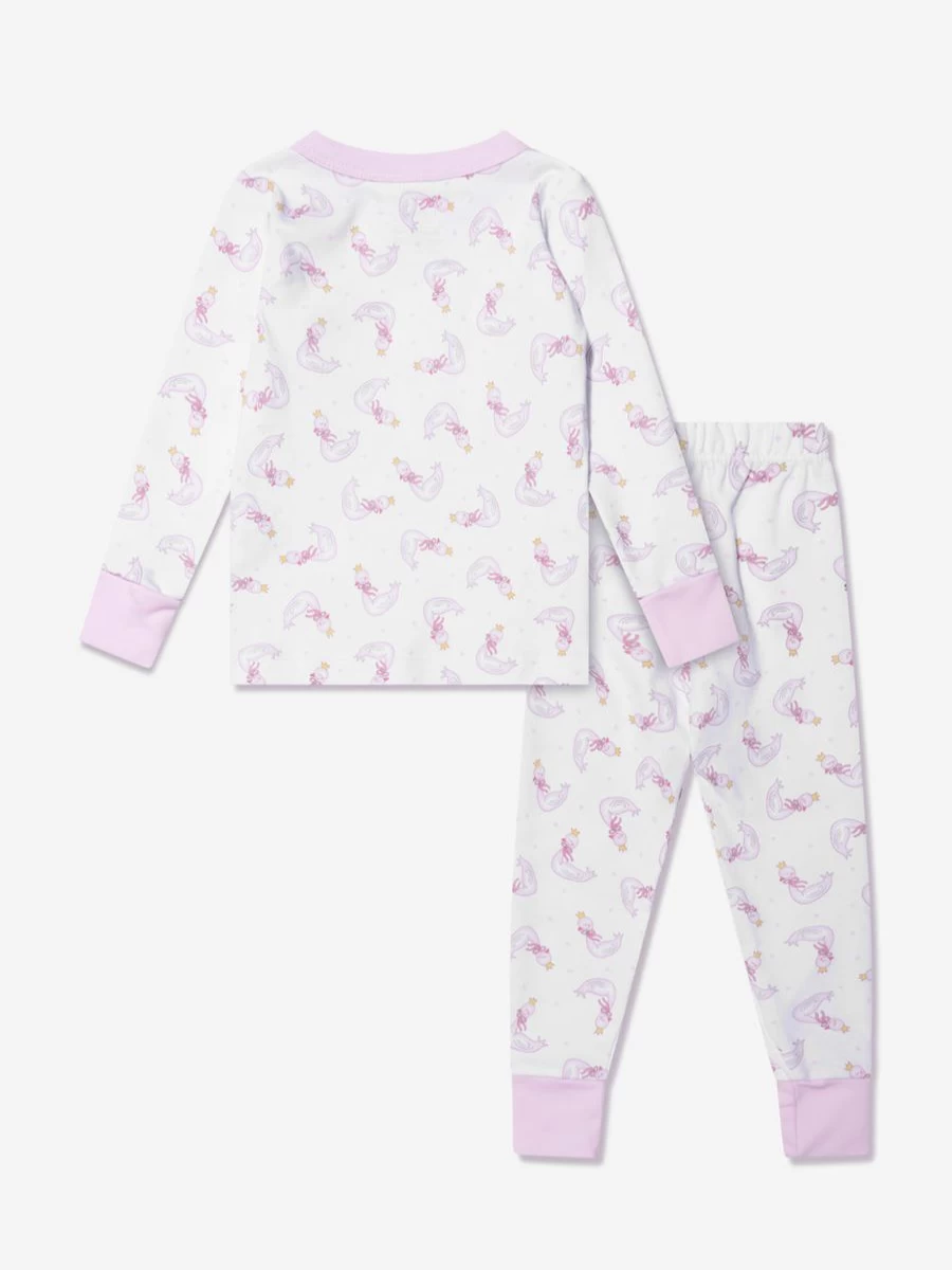 Magnolia Baby Girls White Princess Swan Long Sleeve Pyjamas - Soft & Comfortable Sleepwear