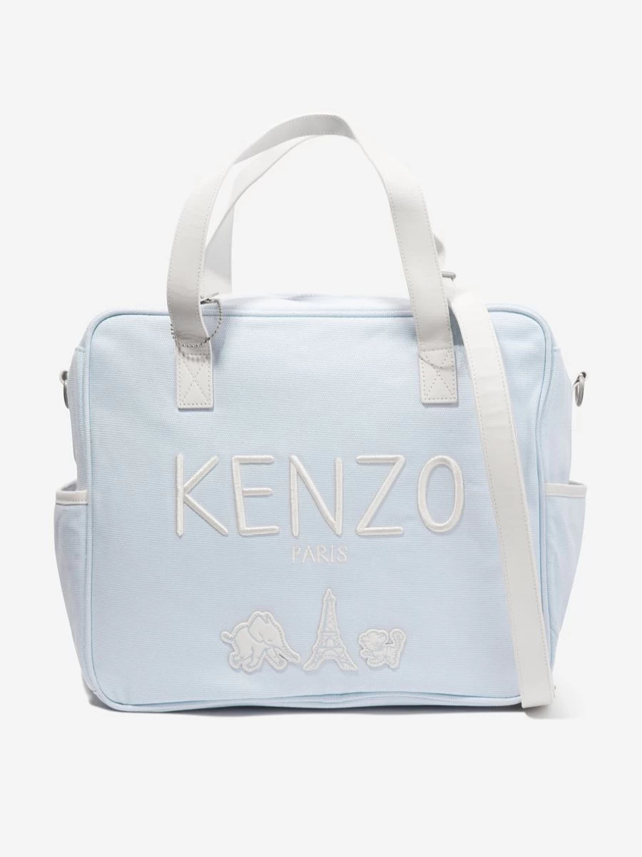 KENZO KIDS Blue Baby Changing Bag for Girls - Stylish Diaper Tote with Logo