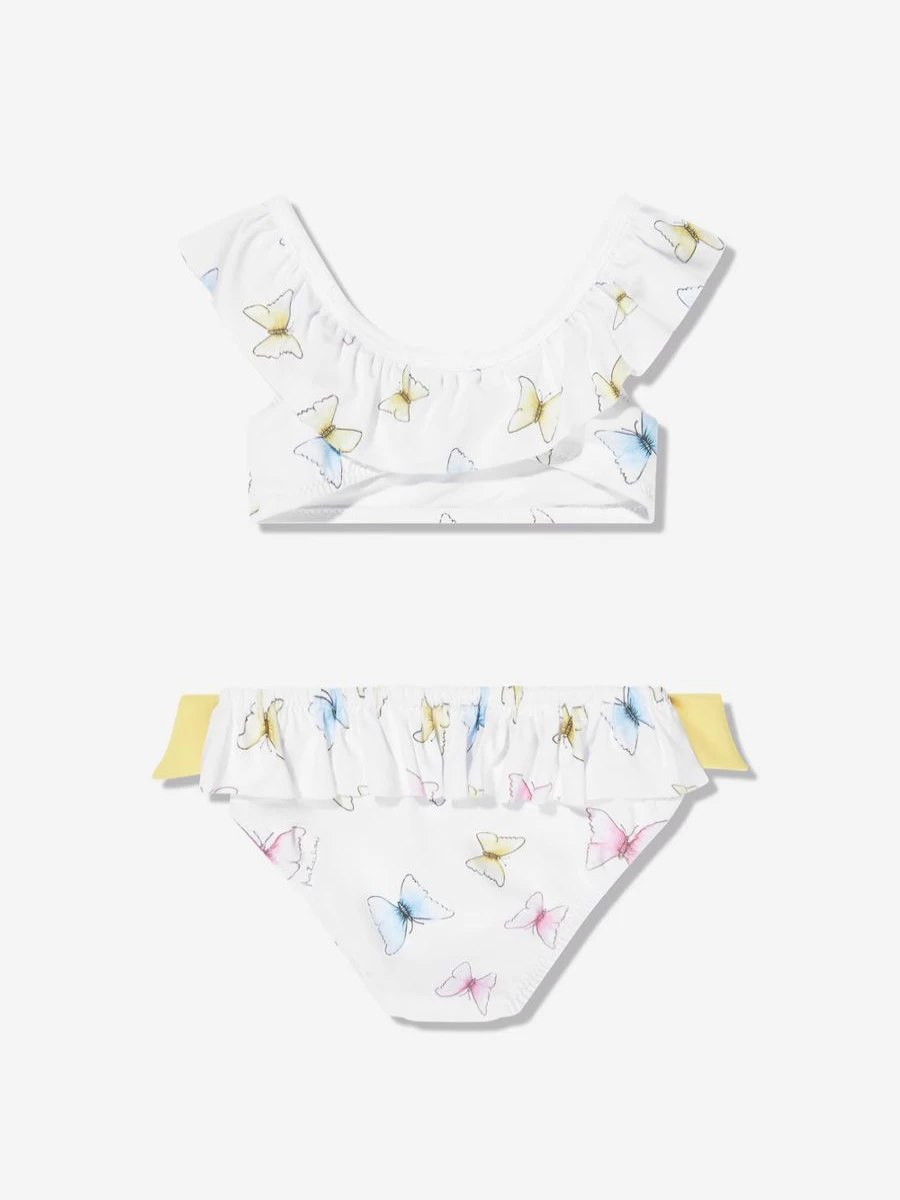 Patachou Girls White Butterflies Bikini for Kids Swimwear