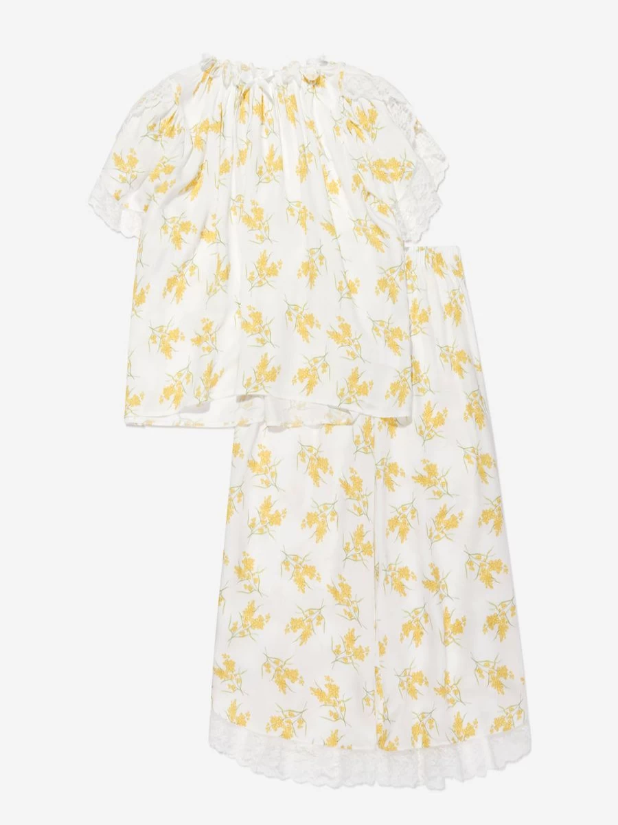 Amiki Children Girls Mimosa Print Milana Pajamas - Floral Sleepwear for Girls