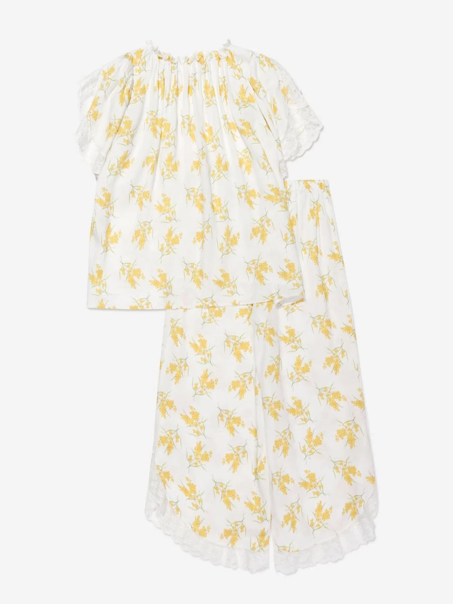 Amiki Children Girls Mimosa Print Milana Pajamas - Floral Sleepwear for Girls