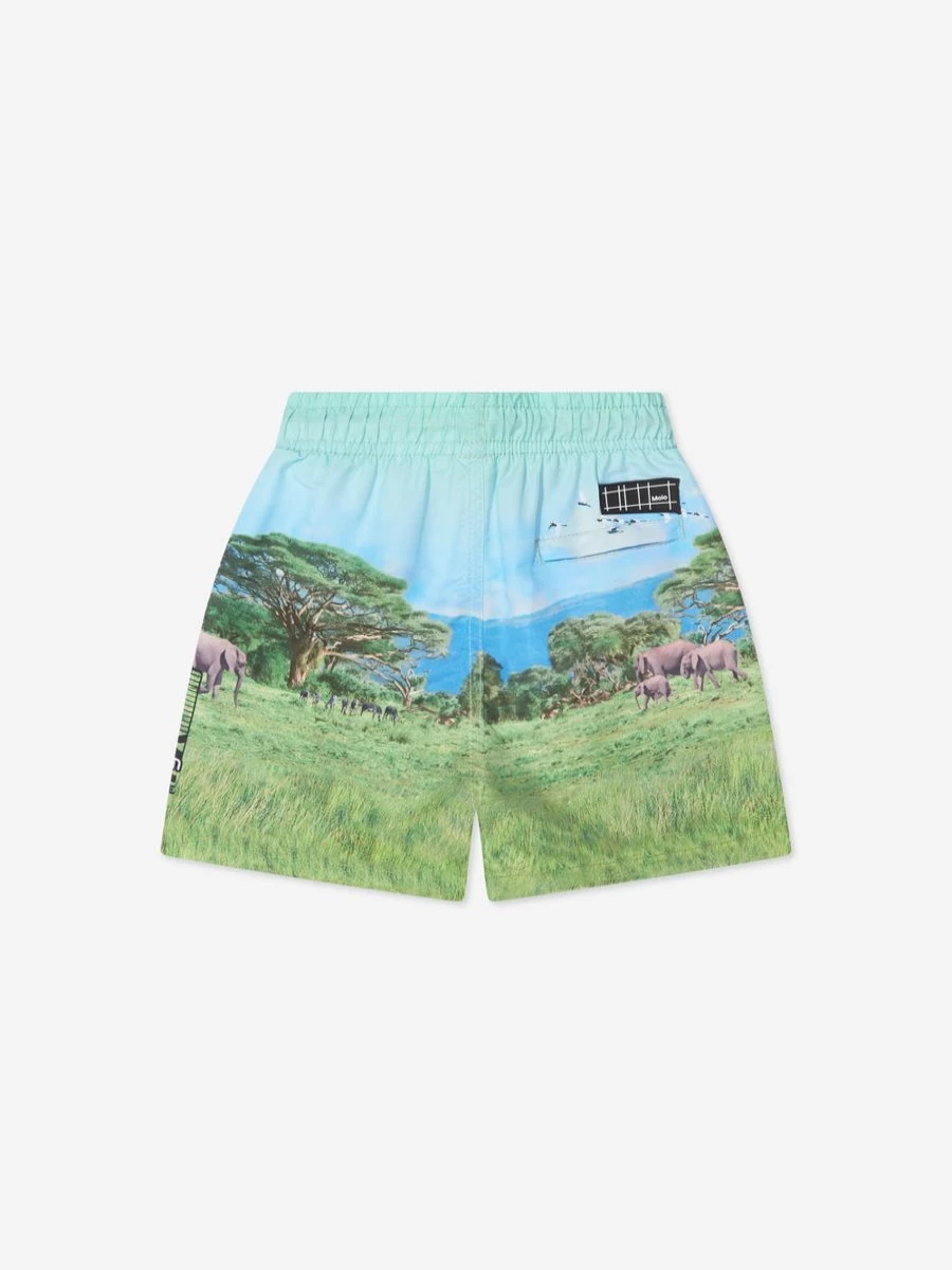 Molo Baby Boys' Blue Lion Print Niko Swim Shorts
