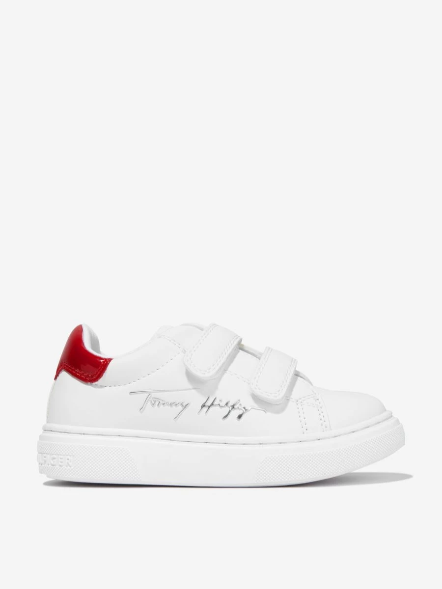 Tommy Hilfiger Teen Girls Low Top Velcro Sneakers | Lightweight Casual Shoes