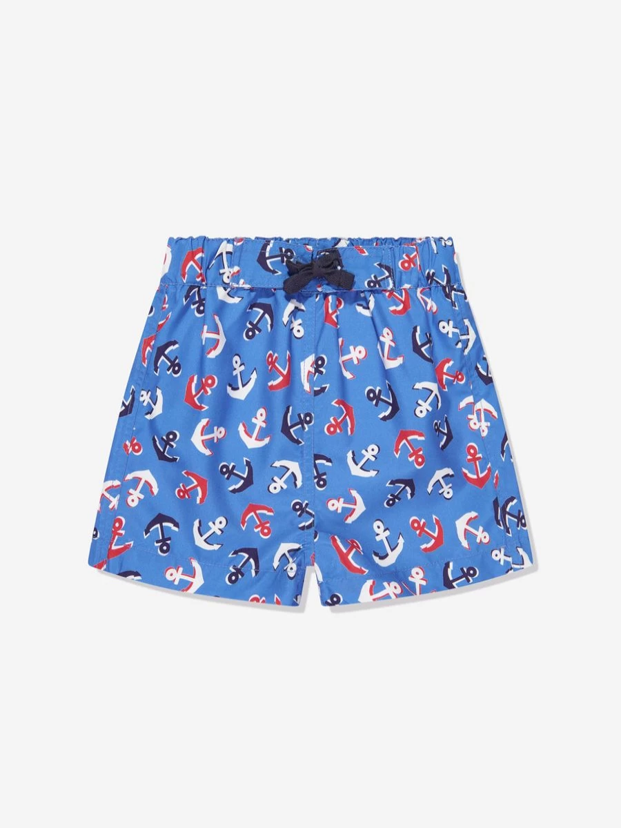 Rachel Riley Baby Boys' Blue Anchor Print Swim Shorts