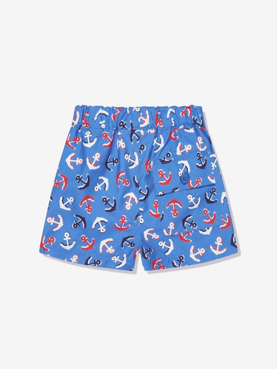 Rachel Riley Baby Boys' Blue Anchor Print Swim Shorts