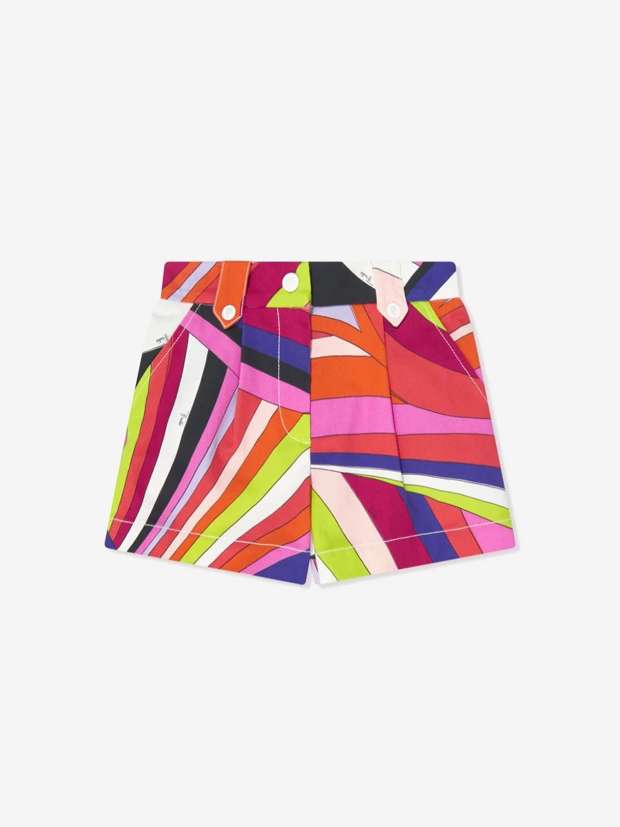Emilio Pucci Teen Girls Multicolor Iridescent Print Shorts