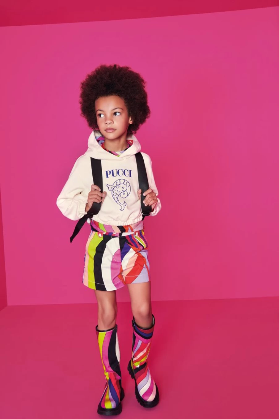 Emilio Pucci Teen Girls Multicolor Iridescent Print Shorts